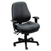 Gray Fabric Seat Swivel Adjustable Task Chair Fabric Back Plastic Frame