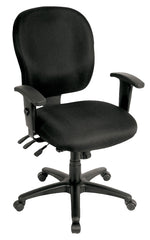 Charcoal Fabric Seat Swivel Adjustable Task Chair Fabric Back Plastic Frame