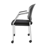 Set Of Two Black Fabric Seat Swivel Adjustable Task Chair Plastic Back Plastic Frame