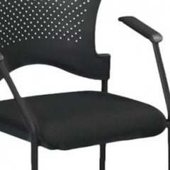 Black Fabric Seat Swivel Adjustable Task Chair Plastic Back Plastic Frame