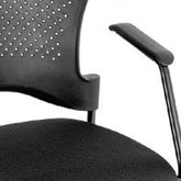 Set Of Two Black Fabric Seat Swivel Adjustable Task Chair Plastic Back Plastic Frame