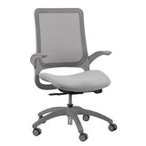 Green Fabric Seat Swivel Adjustable Task Chair Mesh Back Plastic Frame