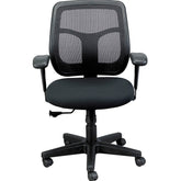 Green Fabric Seat Swivel Adjustable Task Chair Mesh Back Plastic Frame