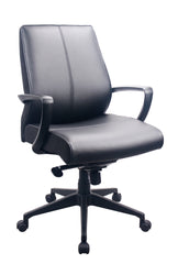 25.25" X 28.5" X 43.25" Black Leather Chair