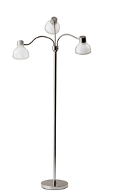 69" Three Light Tree Floor Lamp With Clear Bowl Shade