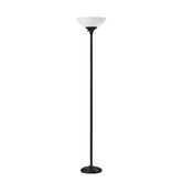 Tailored Black Metal Torchiere With Bright Illumination