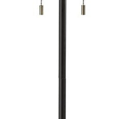 60" Black Traditional Shaped Floor Lamp With White Drum Shade