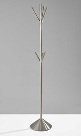 12" X 68" Brushed Steel Brushed Steel Pyramid Coat Rack