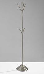 12" X 68" Brushed Steel Brushed Steel Pyramid Coat Rack