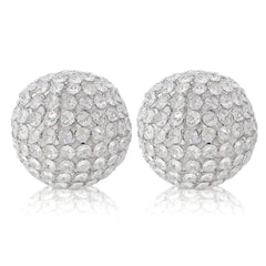 5" X 5" X 5" Silver Iron & Cristal Spheres Set Of 2