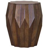 22" Deep Brown And Dark Brown Solid Wood End Table