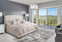 118 X 158 Grey Polypropylene And Polyester Rug