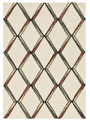 12'X15' Cream Gold Hand Tufted Diamond Pattern Indoor Area Rug