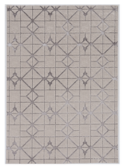 10'X13' Ivory Silver Machine Woven Geometric Indoor Area Rug