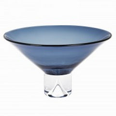 12 Mouth Blown Crystal Midnight Blue Centerpiece Bowl