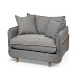 42" Gray Linen Arm Chair