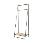 Black Pipe Metal And Wood Shelf Hall Tree