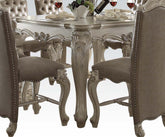 Bone White Wooden Top With Decorative Base With Oversized Scrolled Feet Counter Height Table