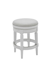 Counter Height Round Counter Stool In Alabaster White Fabric