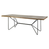 Natural Tapered Live Edge Top With Iron Base Dining Table