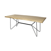 40" Brown And Black Solid Wood And Metal Dining Table