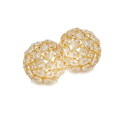 Set Of 2 3" Polished Spheres In Brilliant Shiny Luster Finished And Golden Frame