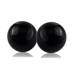 Set Of 2 Black Aluminum Decorative Spheres 3'