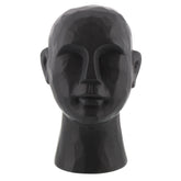 11" Matte Black Ceramic Bust Decorative Sculpture