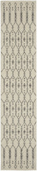 10' Gray Geometric Power Loom Runner Rug