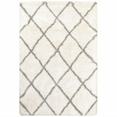 10’ X 13’ Ivory And Gray Geometric Lattice Area Rug