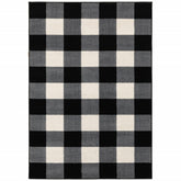 10’ X 13’ Monochromatic Gingham Pattern Indoor Area Rug