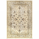 10’ X 13’ Ivory And Gold Distressed Indoor Area Rug