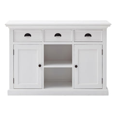 White Modern Farmhouse Large Accent Cabinet With Baskets