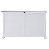 Modern Farmhouse Black And White Buffet Server With Sliding Doors