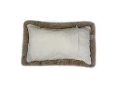 Set Of Two Taupe Natural Sheepskin Lumbar Pillows