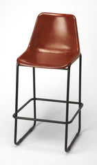 42" Brown And Black Iron Bar Chair With Footrest