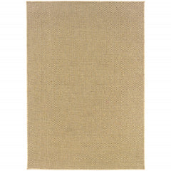 8’X11’ Solid Sand Beige Indoor Outdoor Area Rug