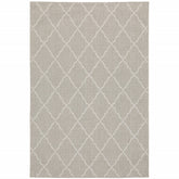 10’X13’ Gray And Ivory Trellis Indoor Outdoor Area Rug