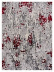 8' X 10' Red Abstract Dhurrie Area Rug