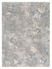 4' X 6' Blue Abstract Dhurrie Area Rug