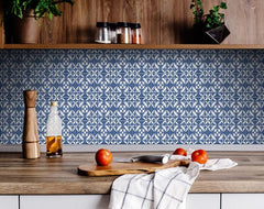 8" X 8" Wedgwood Blue And White Peel And Stick Removable Tiles