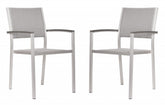 Set Of Two 21" White Aluminum Arm Chair