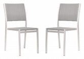 Set Of Two 18" White Aluminum Side Chair
