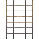 Brown Wood And Iron Six Shelf Standing Unit