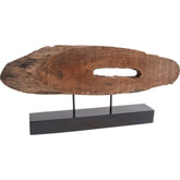 Brown Oval Shaped Wooden Sculpture