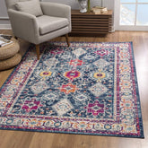 13' Runner Navy Blue Oriental Dhurrie Runner Rug