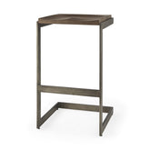 30" Warm Brown Cheeky Wood And Metal Bar Stool