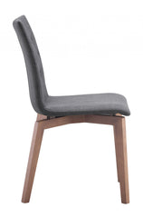 Set Of 2 Brown Birch Solid Back Dining Chairs