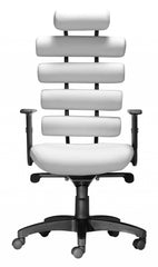 Black Faux Leather Seat Swivel Adjustable Task Chair Metal Back Steel Frame