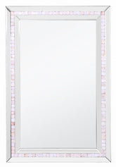 36" Mirrored Rectangle Accent Mirror Wall Mounted With Glass Frame